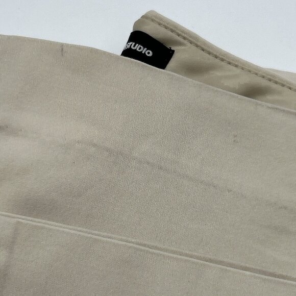 EXPRESS Editor Pants Womens Sz 0 Low Rise Flare Khaki Tan Y2K Cotton Stretch - Picture 13 of 13